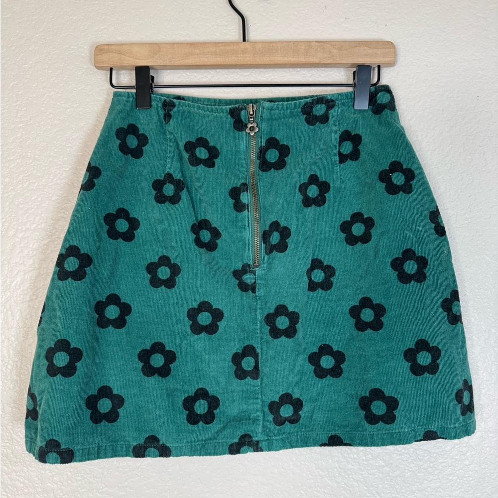 Afends Green Flowers Corduroy Mini Skirt US 10 AU 14 - Picture 5 of 9